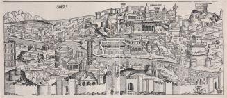 Cities of Rome and Genoa, from Hartmann Schedel's Nuremberg Chronicle (Liber Chronicarum)