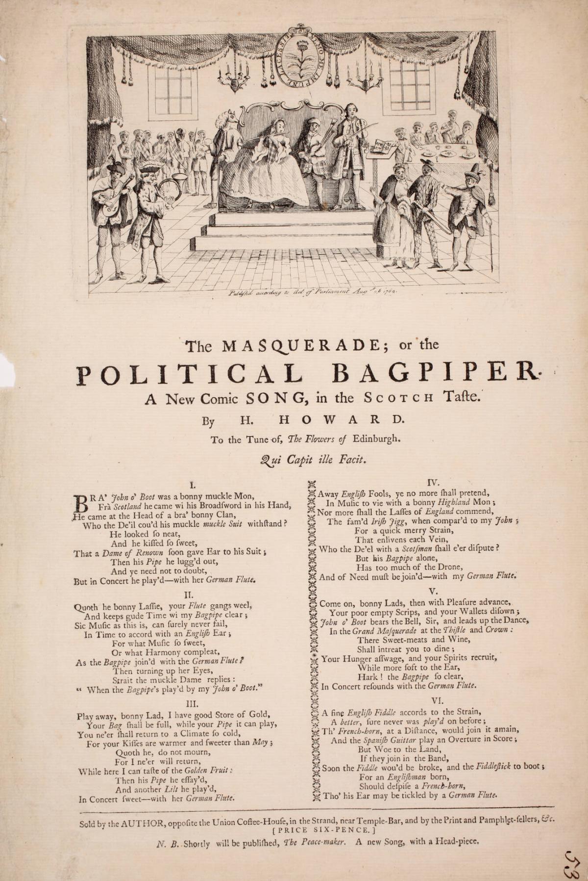 The Masquerade; or the Political Bagpiper.