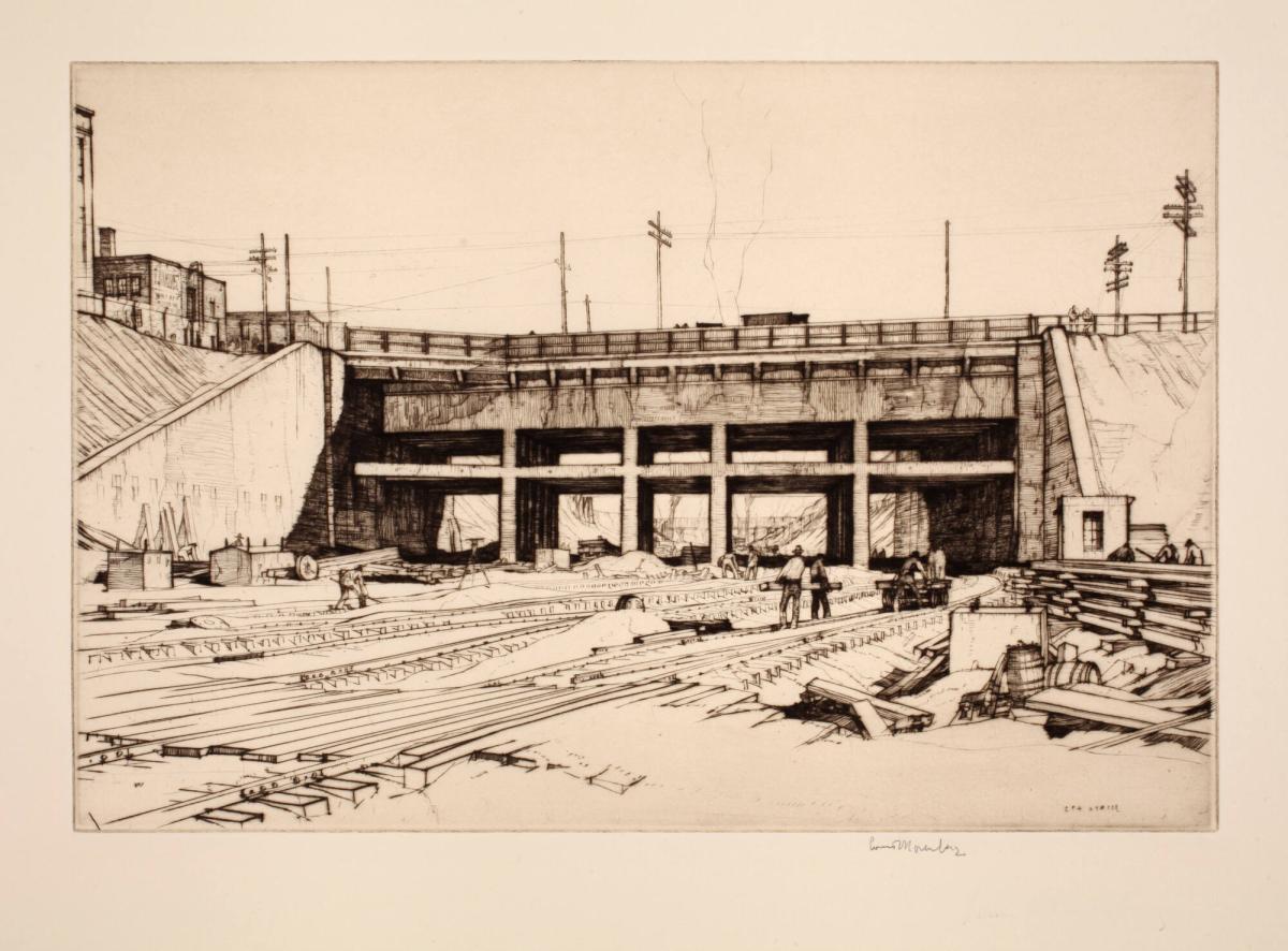 Independence Road Bridge, January 1930, from the Cleveland Union Terminal Series