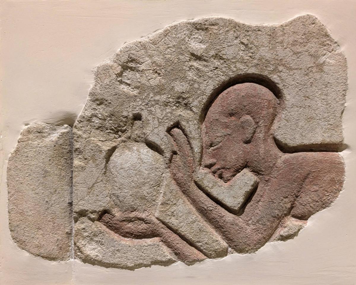 Fragment of a Relief with a Man Holding a Vase