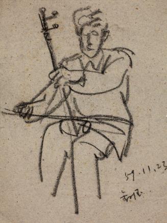 Seated Man Playing Erhu