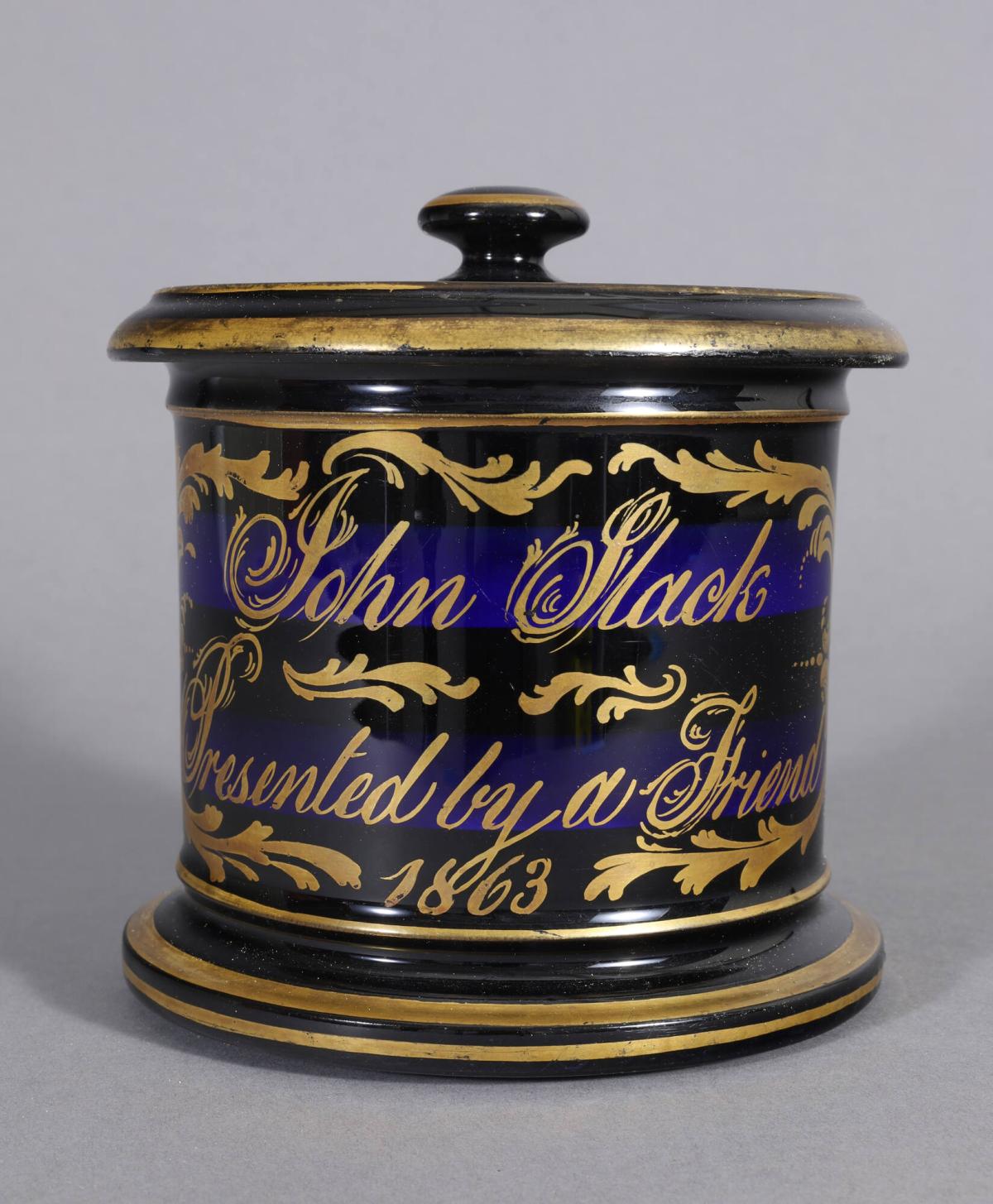 Luster Tobacco Jar with Cover