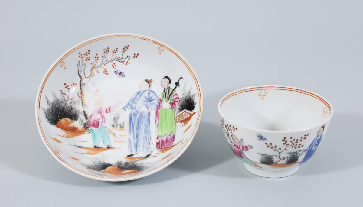 New Hall Teacup and Saucer (pattern 421)