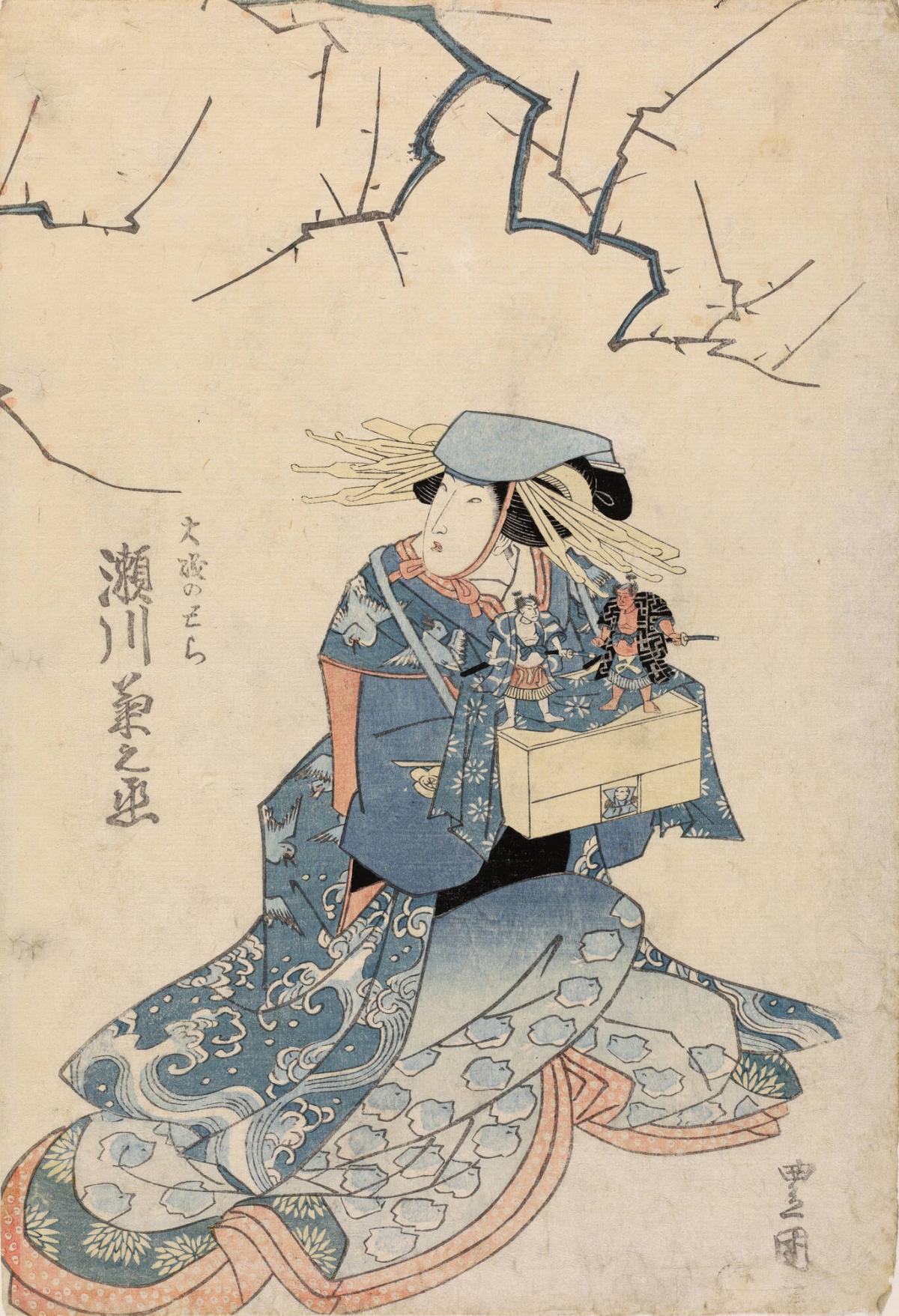 Scene of the Kabuki Puppet Dancer Segawa Kikunojo