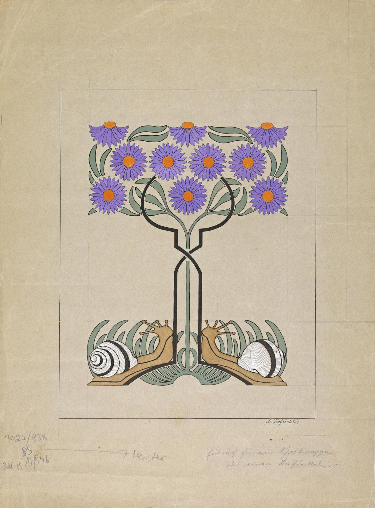 Design with Two Snails and Flower