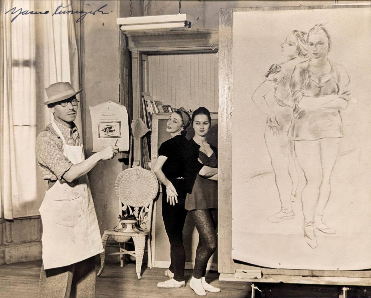 Yasuo Kuniyoshi in his New York Studio