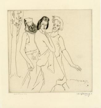 Untitled (Two men and a woman in a landsape)