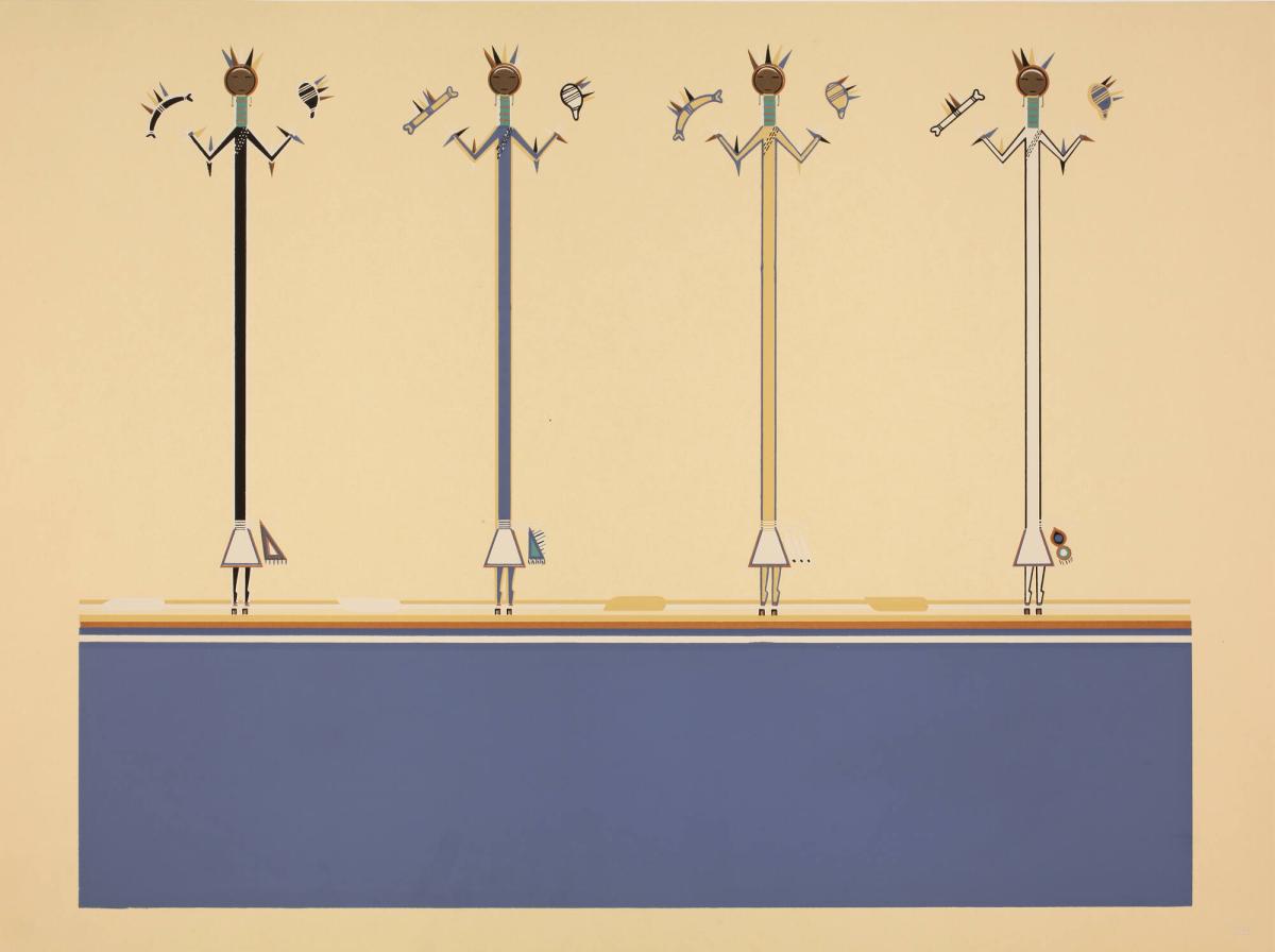 Concerning-the-Skies Painting, plate VII from Where the Two Came to Their Father: A Navajo War Ceremonial