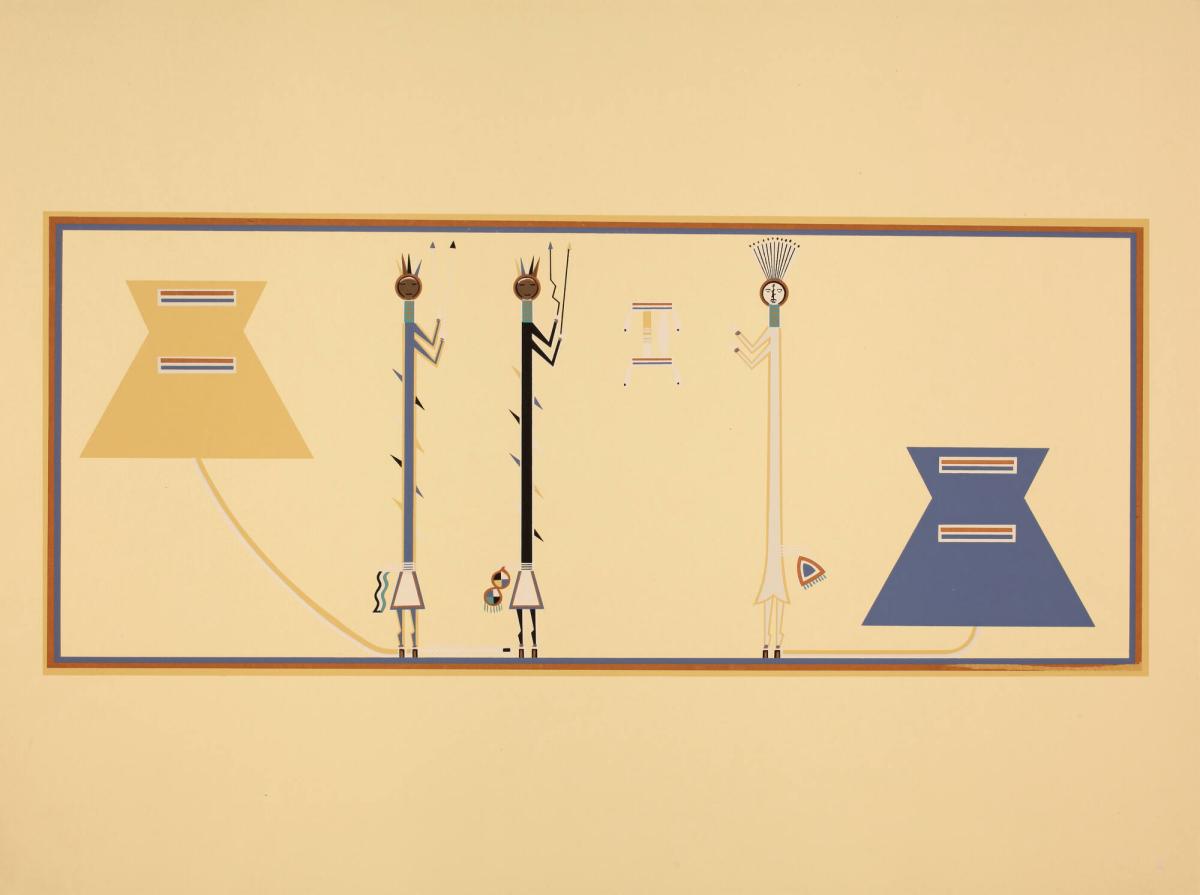 Talking God Painting, plate X from Where the Two Came to Their Father: A Navajo War Ceremonial