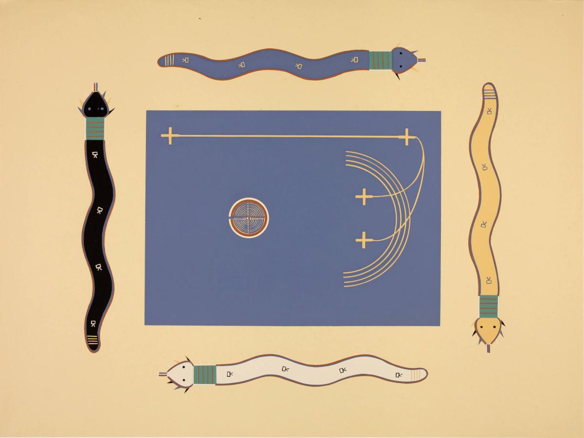 Big Snake Painting, plate XVI from Where the Two Came to Their Father: A Navajo War Ceremonial