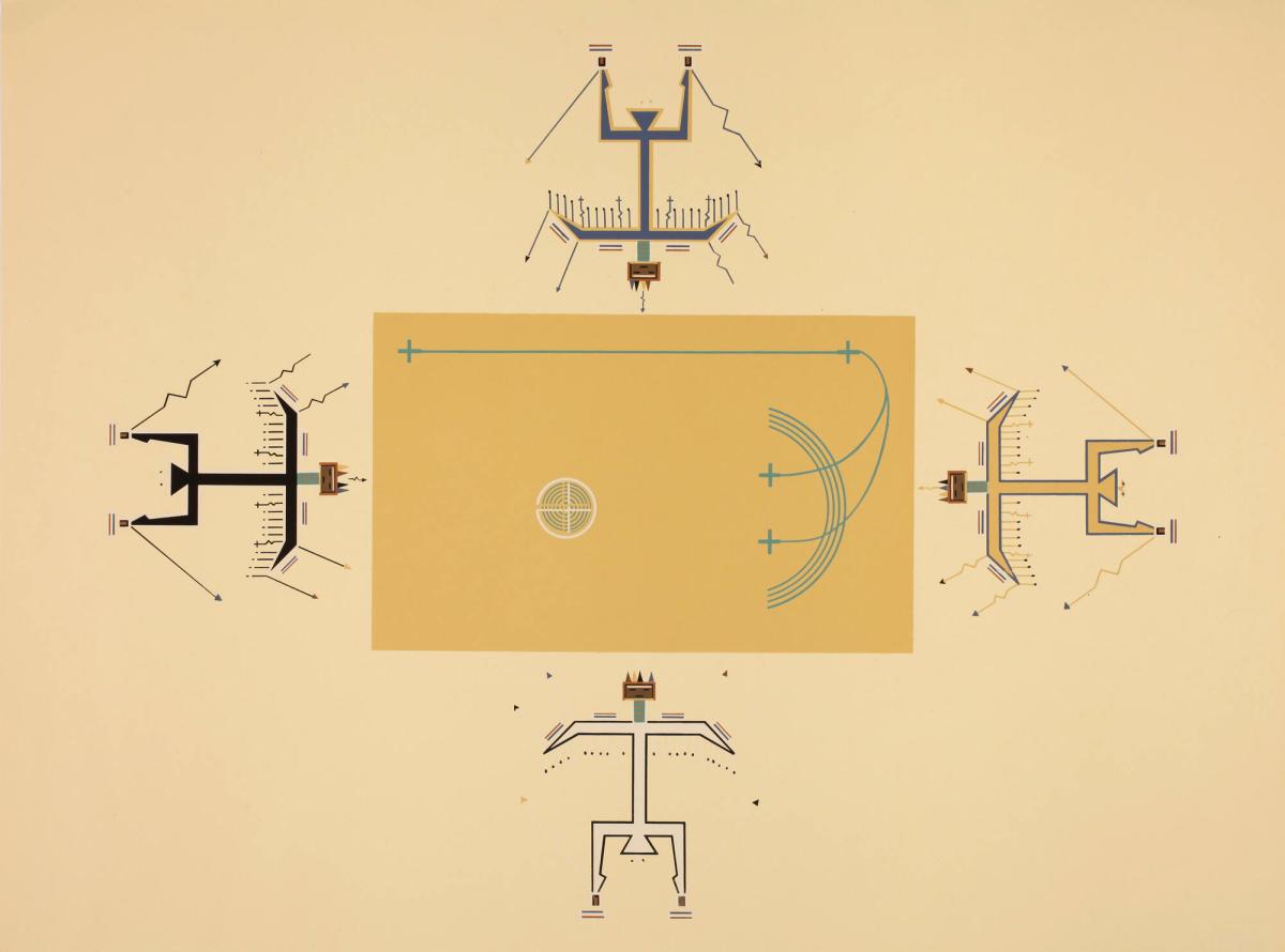 Big Thunder Painting, plate XVII from Where the Two Came to Their Father: A Navajo War Ceremonial