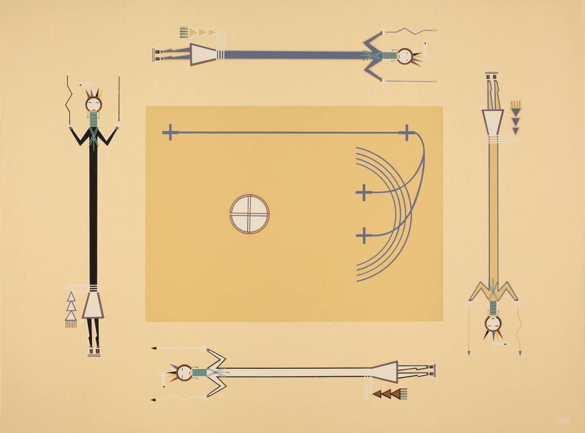 Big Wind Painting, plate XVIII from Where the Two Came to Their Father: A Navajo War Ceremonial