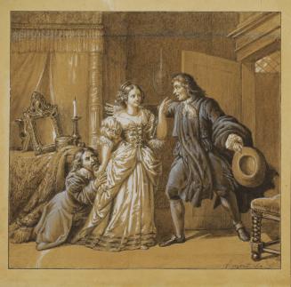 Illustration for Molière's "Tartuffe" (Act IV, Scene 1: Taruffe and Elmire)
