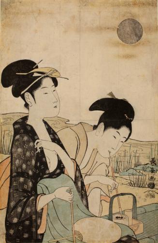 Courtesan and Companion Enjoying the Summer Moon