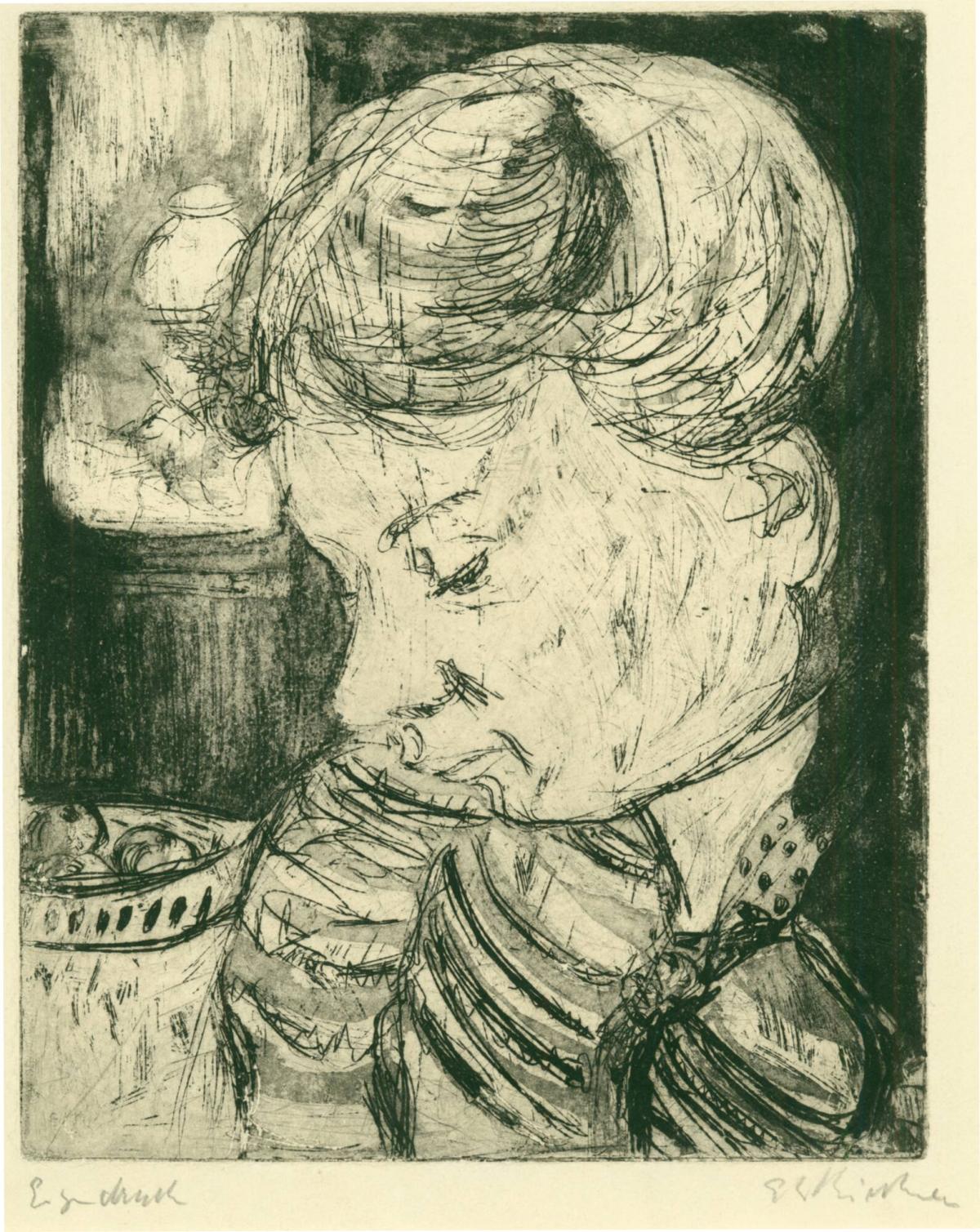 Head of a Girl with Apple Dish