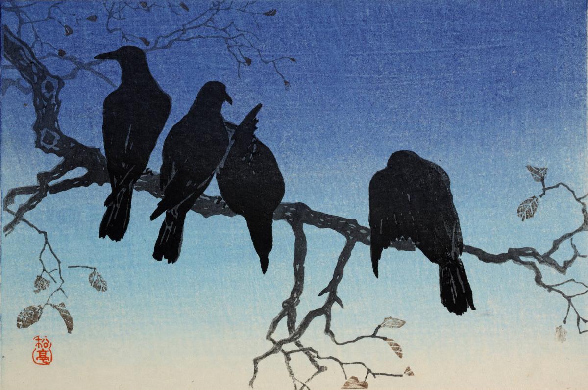 Four Crows on a Branch