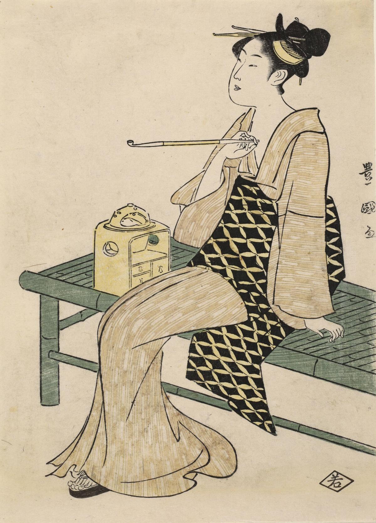 Geisha Seated on a Bench