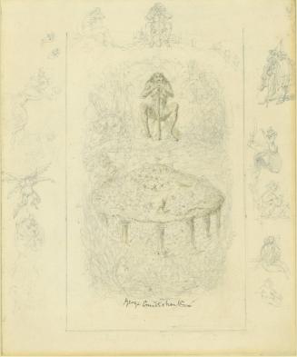 Original sketch for the frontispiece of Thomas Keightley's "The Fairy Mythology"