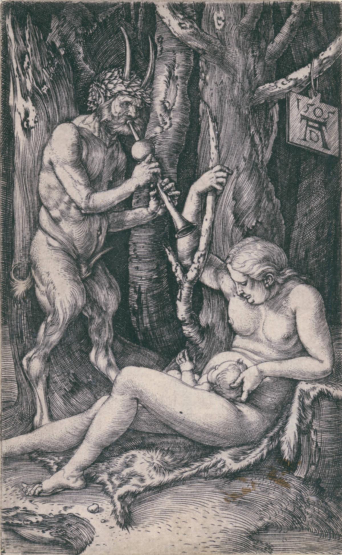 Musical Satyr and Nymph with Baby