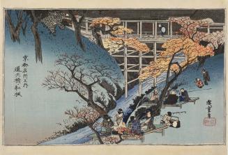 Autumn Leaves at Tsuten Bridge, from the series Famous Views of Kyoto