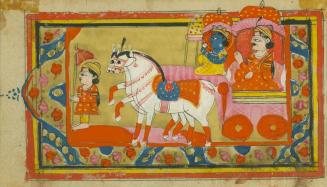 Krishna acting as charioteer of Arjuna