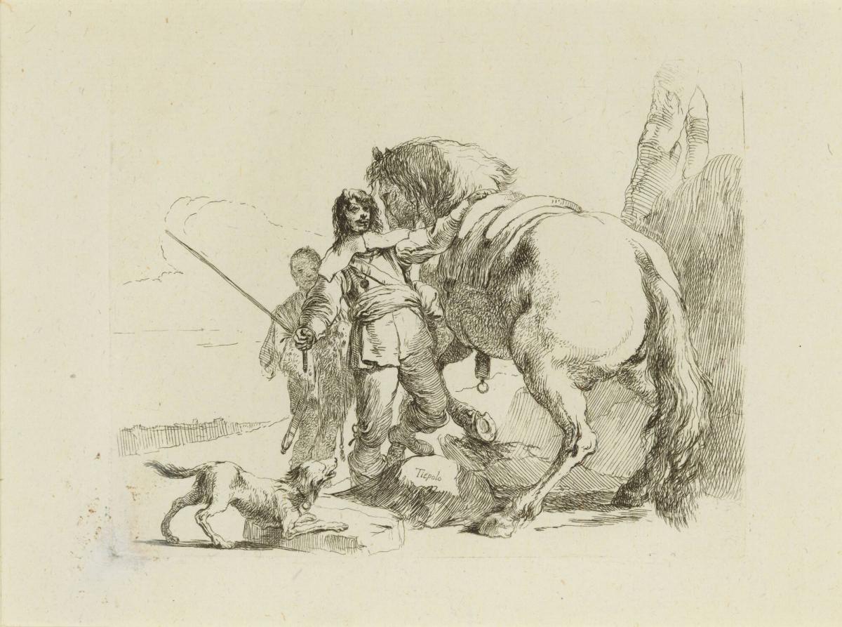 Cavalier Mounting His Horse, from the series Vari Capricci