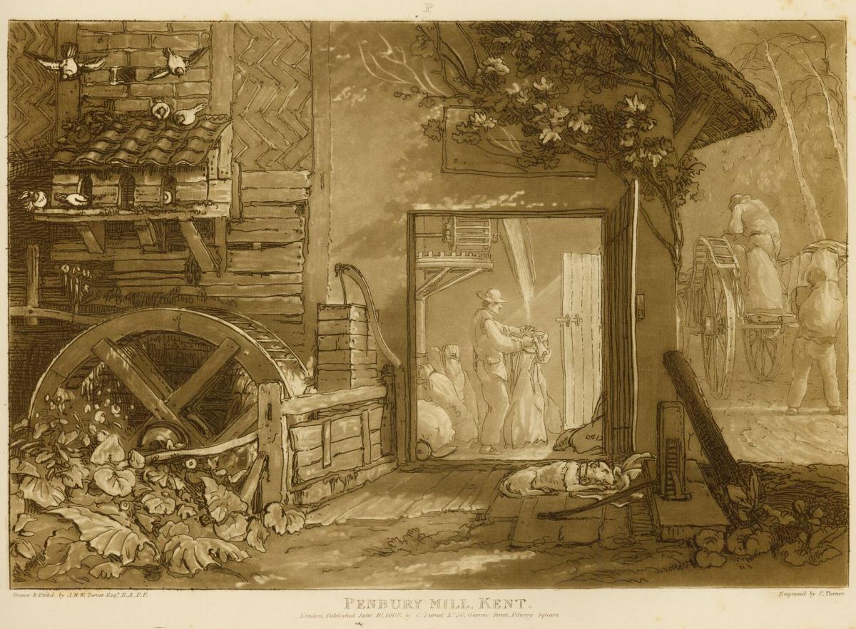 Penbury Mill, Kent, part III, plate 12, from Liber Studiorum