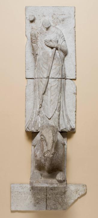 Bishop Grimoard Standing on a Bull, from the Benedictine Abbey Church at Les Moreaux, France