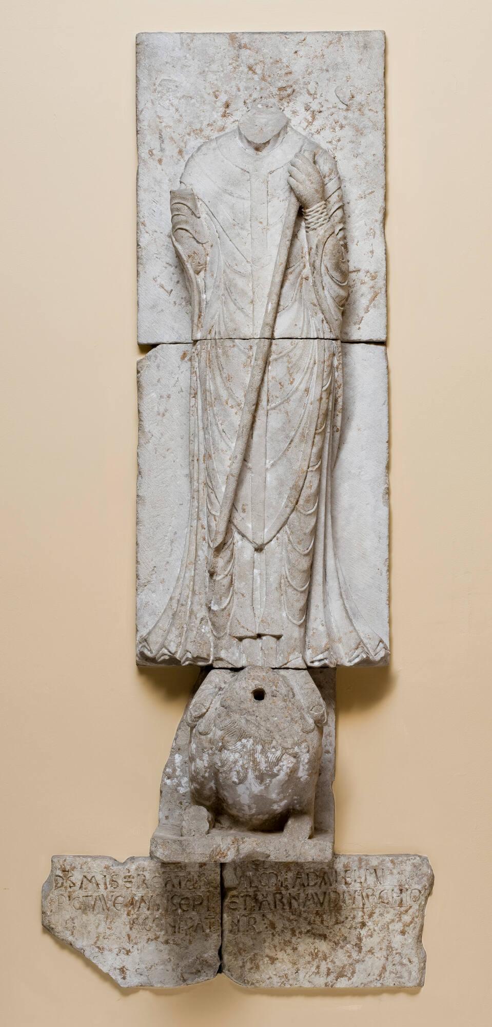 Bishop Adelelme Standing on a Lion, from the Benedictine Abbey Church at Les Moreaux, France