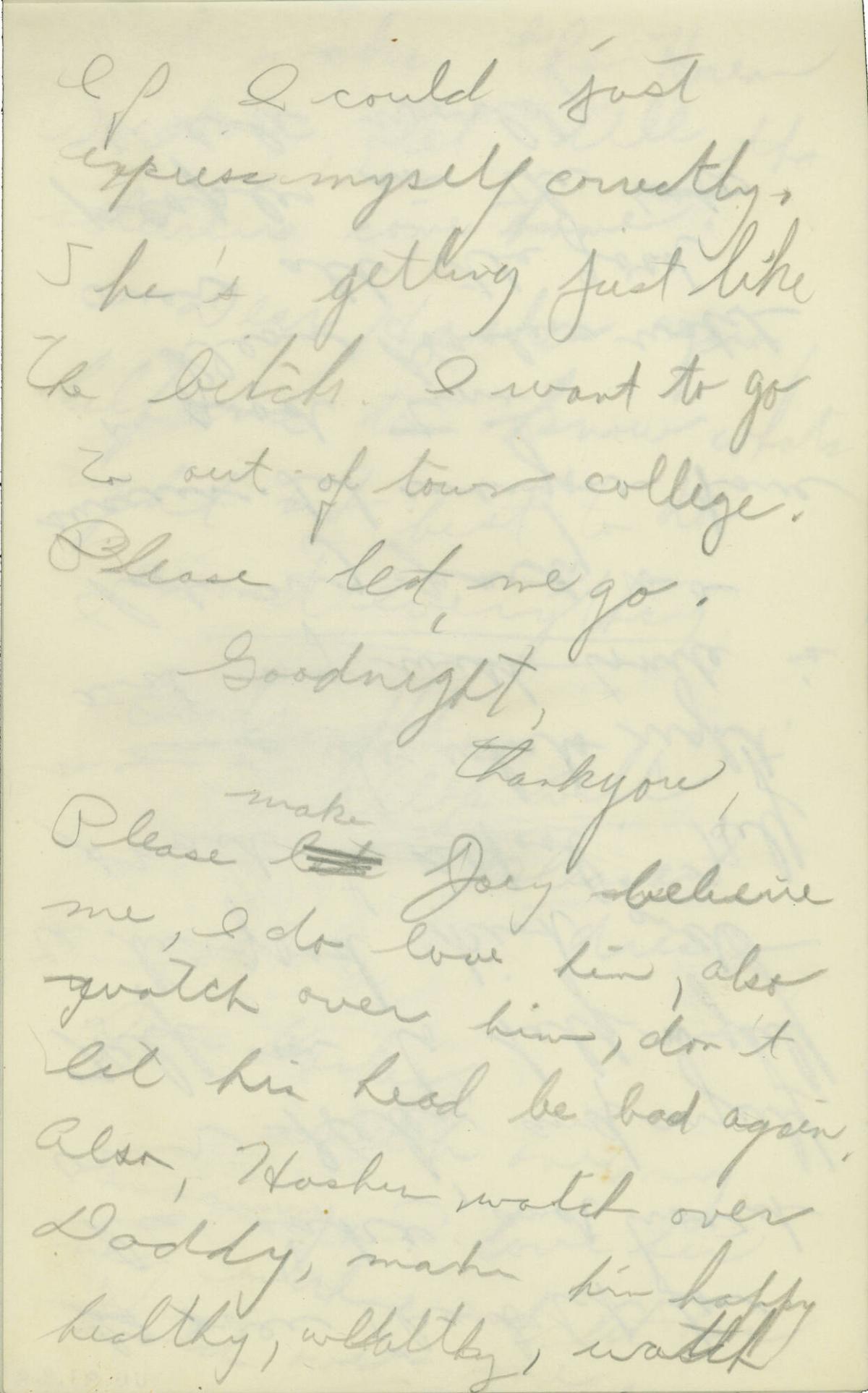 Letter from Eva Hesse to Al (Helen's Boyfriend)